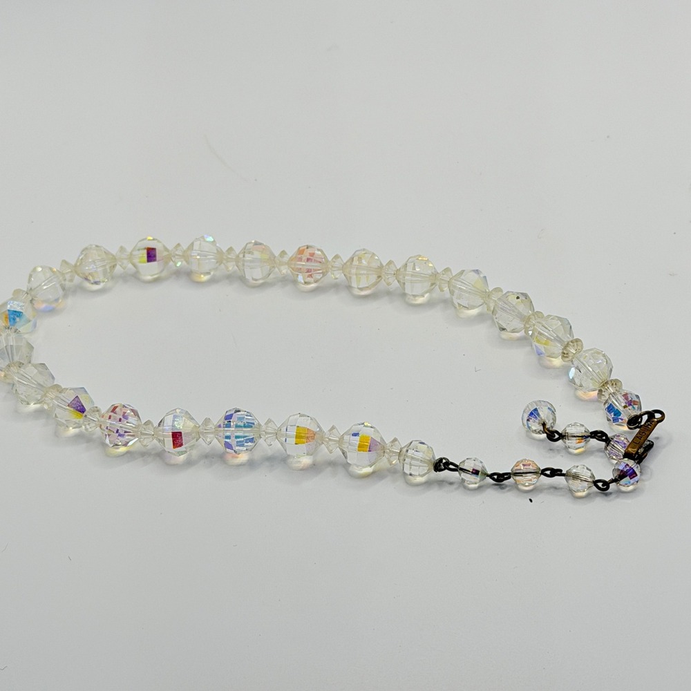 Laguna Crystal Necklace Women OS Clear AB Iridescent Excellent Vintage 1950s - Picture 14 of 17